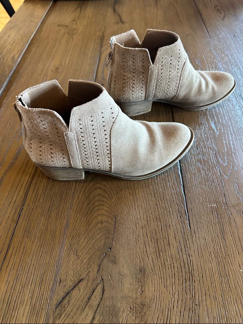 Kensie Suede Ankle Booties - Beige